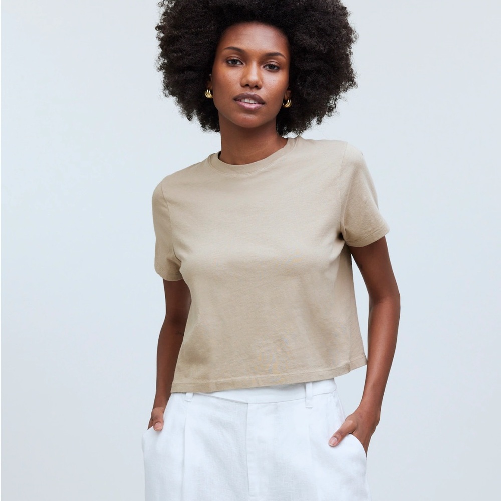 Madewell Softfade Cotton Boxy-Crop Tee
